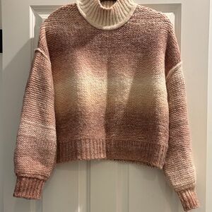 Rachel Zoe Pink and Cream Turtleneck Sweater